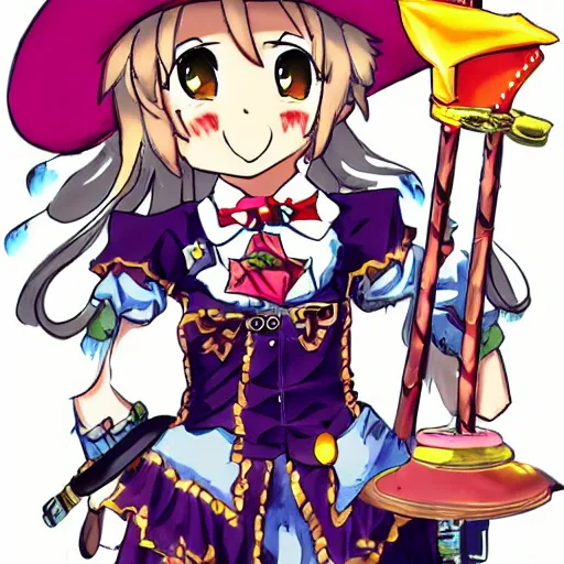 Image similar to magical girl cowboy, anime style