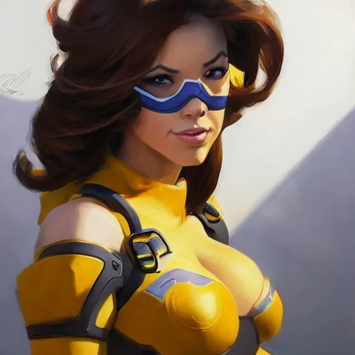 Prompt: greg manchess portrait painting of april o'neil as overwatch character, medium shot, asymmetrical, profile picture, organic painting, sunny day, matte painting, bold shapes, hard edges, street art, trending on artstation, by huang guangjian and gil elvgren and sachin teng