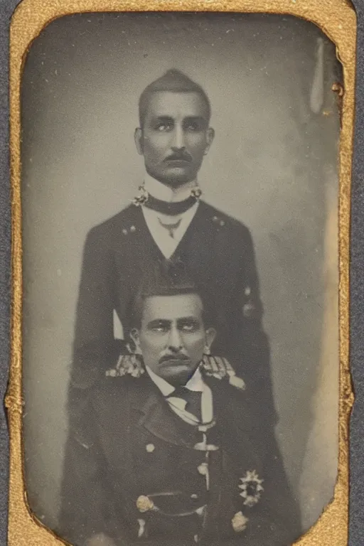 Prompt: a tintype photo of the sultan of india