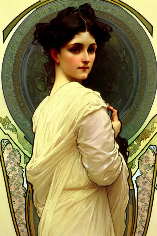 Image similar to victorian lady, painting by alphonse mucha, bouguereau, detailed art, artstation