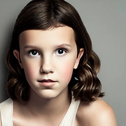 Prompt: Stunning portrait photo of Millie Bobby Brown C- 12