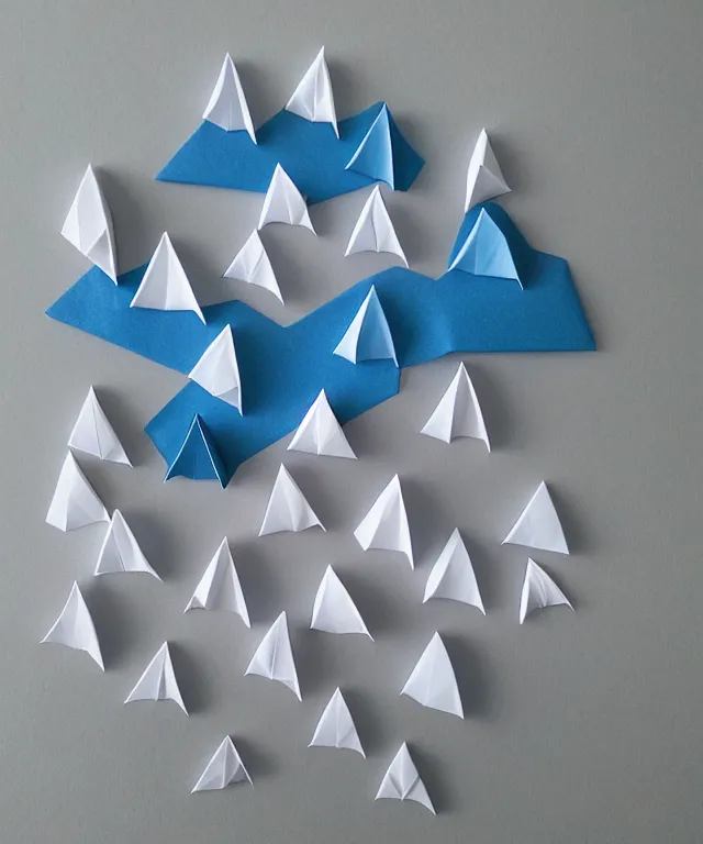 Prompt: origami landscape