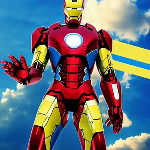 Image similar to Iron Man and Ukraine colors