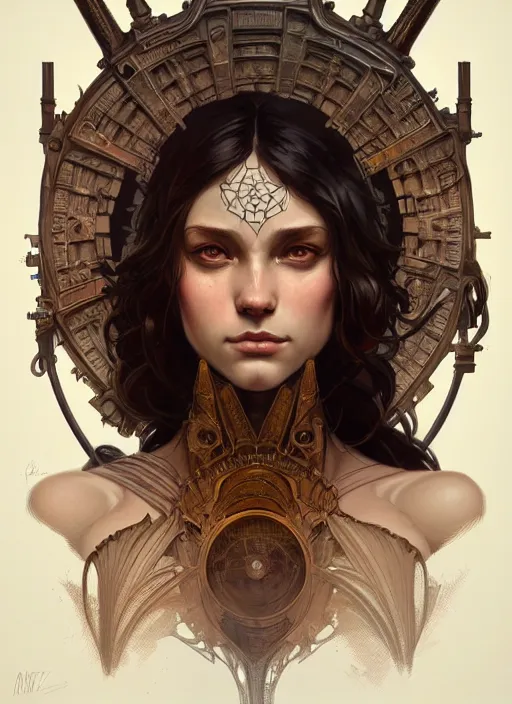 Image similar to symmetry!! portrait of beast, fantasy, steampunk, rust, intricate, highly detailed, digital painting, artstation, concept art, smooth, sharp focus, illustration, art by artgerm and greg rutkowski and alphonse mucha