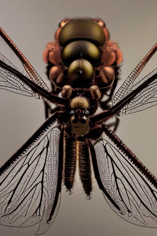 Image similar to a macro photograph of a bio - mech cyborg dragonfly by adam gor, by javier ruperez, by ellen jewett, 8 k