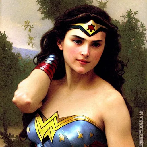 Image similar to wonderwoman paint by William-Adolphe Bouguereau