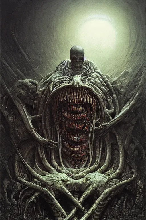 Prompt: eaten by giger, zdzisław beksinski, greg rutkowski, maxim verehin