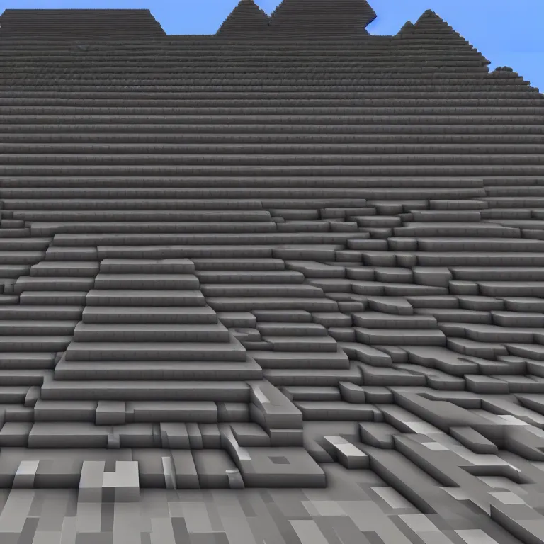 Image similar to A pyramid of gizah in minecraft style. Straight lines, corners, high detailed, details, ultra realistic, photorealism, 8k, wide shot, symmetrical, render, brutalism, rays of light, architecture, volumetric lighting, cinematic, shadows