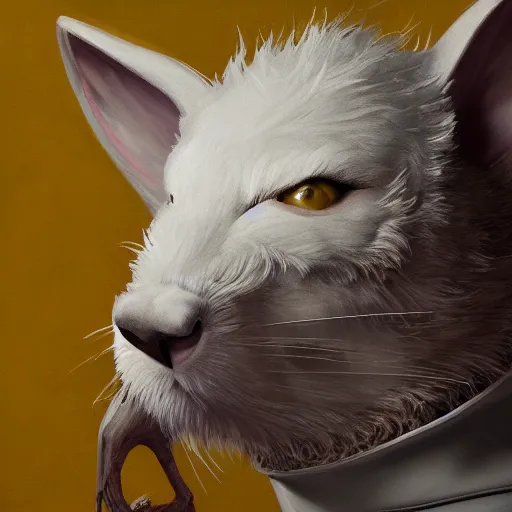 Image similar to Portrait furry ears snout collar neck paws Dragon ASPCA National Geographic Wikipedia Demiurge pet adoption quill splatterpaint rorschach 4k artstation unreal engine render robert rauschenberg giorgio de chirico greg rutkowski