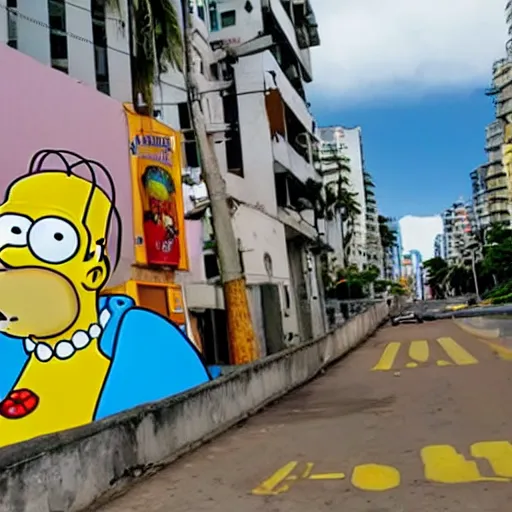 Prompt: Homer Simpson in rio de Janeiro