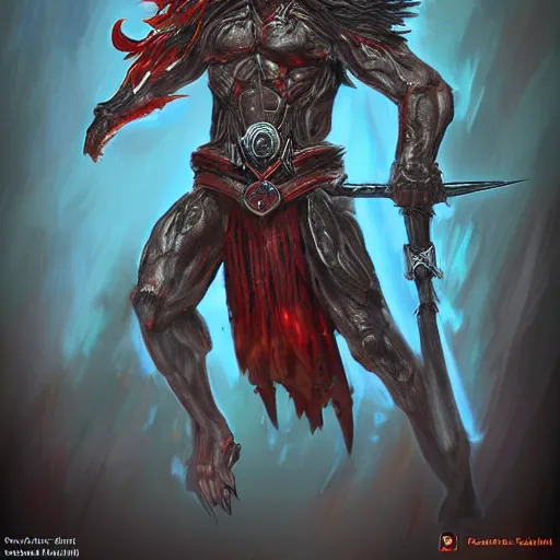 Image similar to Kitava from path of exile video game, concept art, digital painting, highly detailed