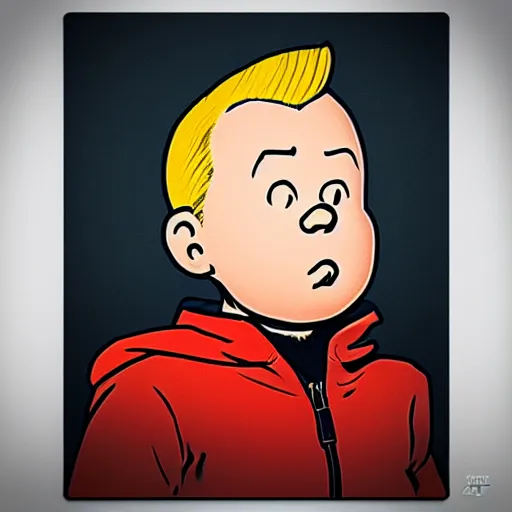 Image similar to portrait of tintin, style of artgerm