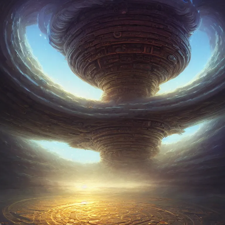 Image similar to Giant Floating Circular Ancient Sacred Sublime Cosmic Structure by Andreas Rocha