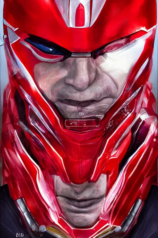 Image similar to portrait of stephen hawking as red ranger from power rangers, intricate, highly detailed, smooth, artstation, digital illustration