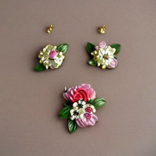 Image similar to vintage floral jewelry