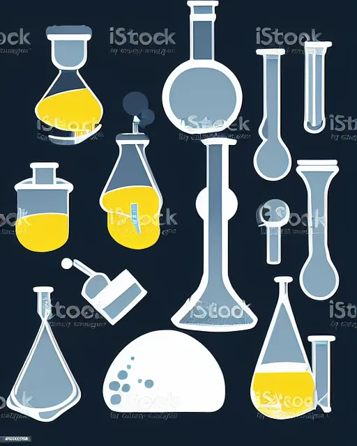 Image similar to science lab. clean cel shaded vector art. minimalist illustration art