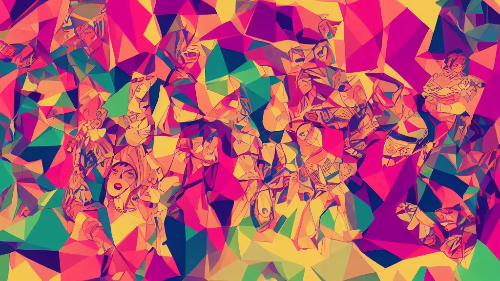 Image similar to 6 0 s kitsch and psychedelia refillable complex polygon jealousy