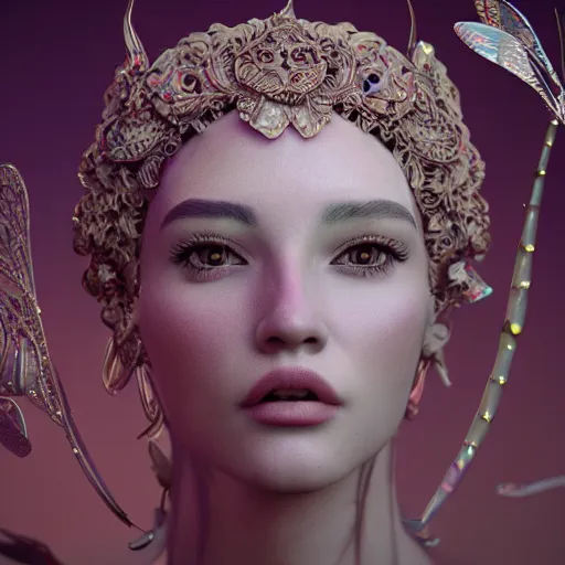 Image similar to the fairy queen, 4 k, intricate detailed, jaw dropping, gorgeous, surreal, octane render