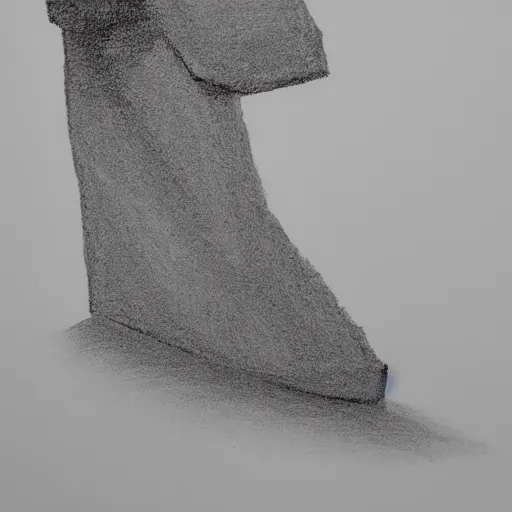 Image similar to easter island draft sketch using few strokes, pencil draft sketch, minimalistic, white background, contours only