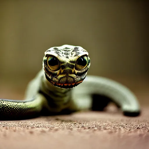 Image similar to a reptillian snake - cat - hybrid, animal photography