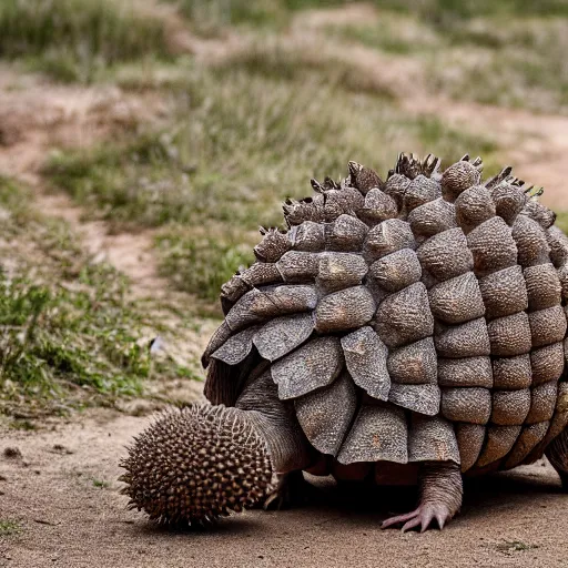 Prompt: glyptodont armadillo, nature photography 4 k