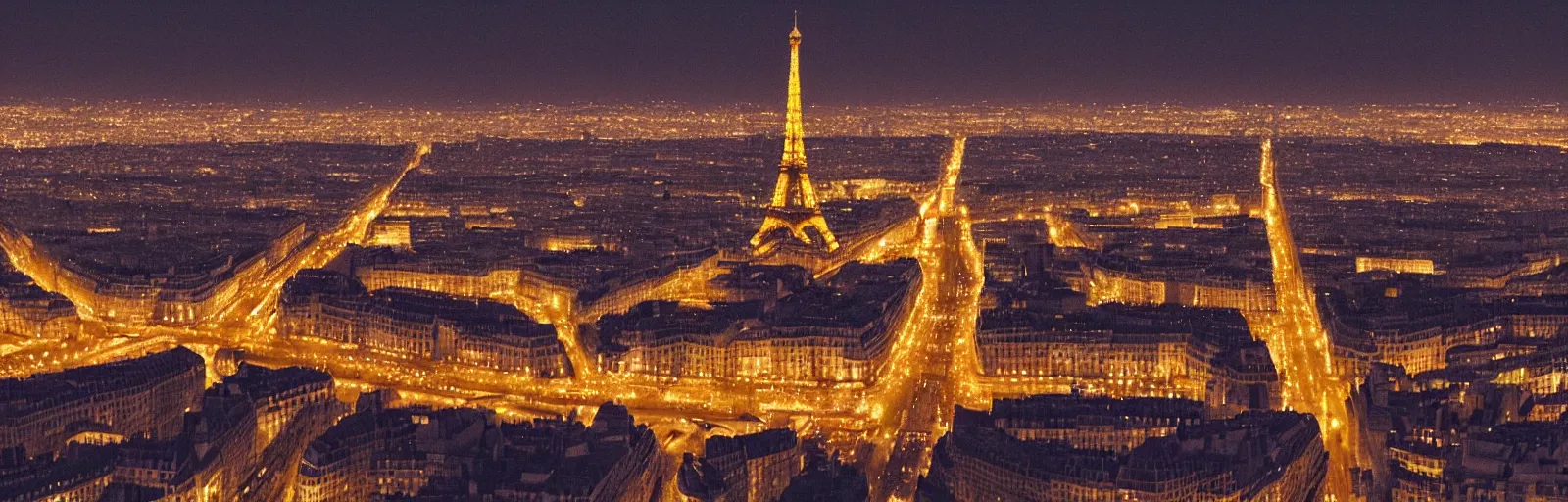 Prompt: night time photo of paris france seen from a luxury hotel window with bokeh, depth of field, glowing lights, romantic beautiful, black, red, yellow, orange colors, telephoto lens, romantic, soft, beautiful, award winning architecture, extremely beautiful lighting, cinematic composition, modern, render, architectural, architecture, realistic, clear