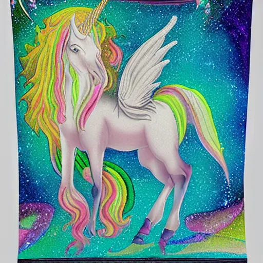 Image similar to spectral feminine liquidity crystalliunicorn acrytapestry avatar