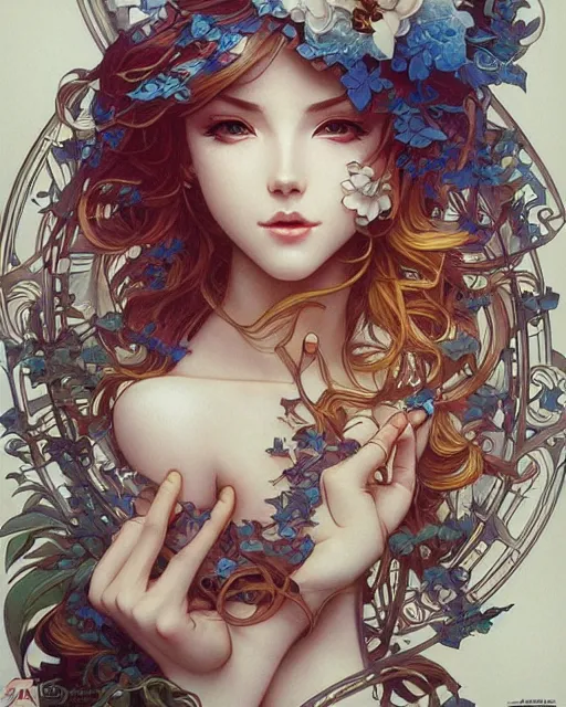 Image similar to beautiful shadowing, 3 d shadowing, reflective surfaces, 8 k, beautifully detailed pencil illustration, intricate, epic composition, masterpiece, bold complimentary colors. stunning masterfully illustrated by artgerm, range murata, alphonse mucha