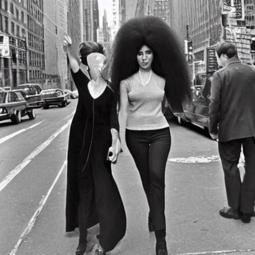 Image similar to 1 9 6 9 big hair day in new york