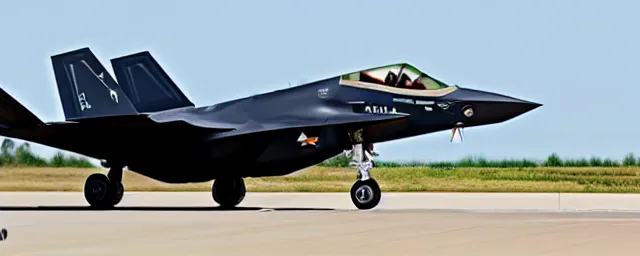 Image similar to a single lockheed sr - 7 1 blackbird and lockheed martin f 3 5 hybrid, dslr