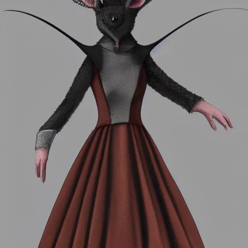Image similar to a dress inspired by a rat, costume design, sharp focus, very detailed, 4 k, centered