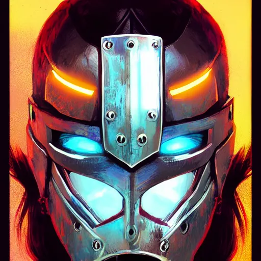 Image similar to cyberpunk viking helmet mask warrior goddess robot ninja fantasy, art gta 5 cover, official fanart behance hd artstation by jesper ejsing, by rhads, makoto shinkai and lois van baarle, ilya kuvshinov, ossdraws