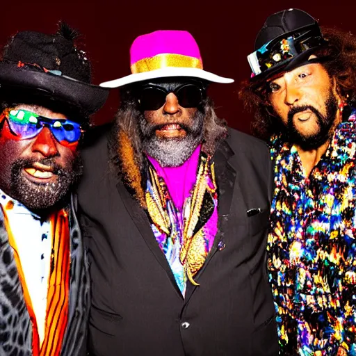 Prompt: george clinton and the p - funk, psychedelic award winning photography