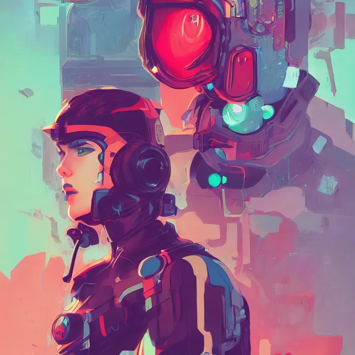 Prompt: a colorful comic noir illustration painting of a cyberpunk girl by sachin teng and sam yang!! and artgerm!! and pascal blanche, lois van baarle and ross tran. in style of digital art, symmetry, sci fi, hyper detailed. octane render. trending on artstation