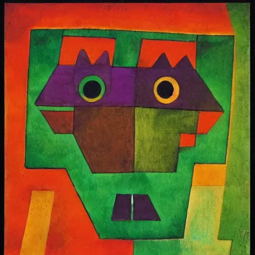 Prompt: monster mask by paul klee