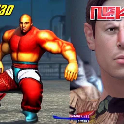 Prompt: elon mush as a playable character in tekken 3