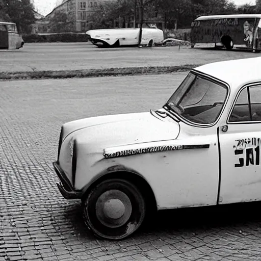 Prompt: Car with Soviet design, high details photo