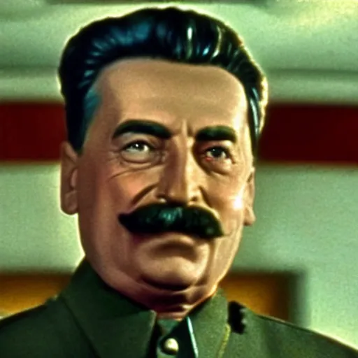 Image similar to A still of Stalin in Star Trek, colour photo