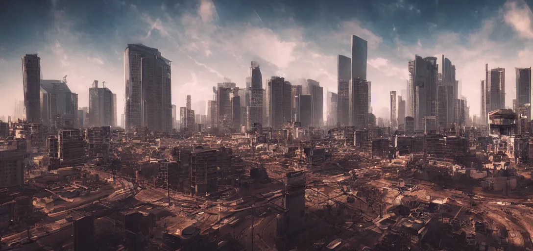 Image similar to tel aviv as an utopian cyberpunk city epic sky photography octane render hyper realistic detailed