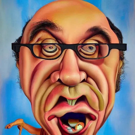 Image similar to danny devito painted in the style of salvador dali, salvador dali, danny devito, detailed, painting