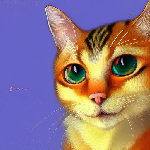 Prompt: portrait of orange marquise the cat, reneissance, antropomorphic, fantasy digital art, art station