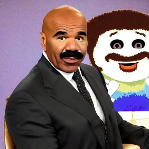 Image similar to steve harvey as bob ross