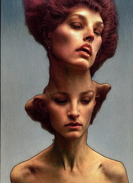 Prompt: hyper realistic painting of queen mebd, detailed perfect face, in the style of wayne barlowe, gustav moreau, goward, gaston bussiere and roberto ferri, santiago caruso, and austin osman spare, bouguereau, alphonse mucha, saturno butto, beksinski, sorayama and moebius. occult art, alchemical diagram