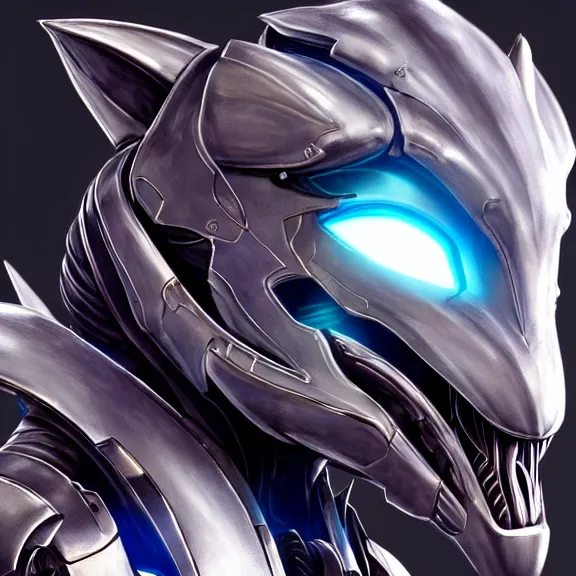 Image similar to close up headshot of a cute beautiful stunning anthropomorphic hot female robot dragon, with sleek silver metal armor, glowing OLED visor, facing the camera, high quality maw open and about to eat your pov, food pov, the open maw being highly detailed and soft, highly detailed digital art, furry art, anthro art, sci fi, warframe art, destiny art, high quality, 3D realistic, dragon mawshot, maw art, pov furry art, detailed mawshot, mawshot pov, furry mawshot, macro art, dragon art, Furaffinity, Deviantart, Eka's Portal, G6