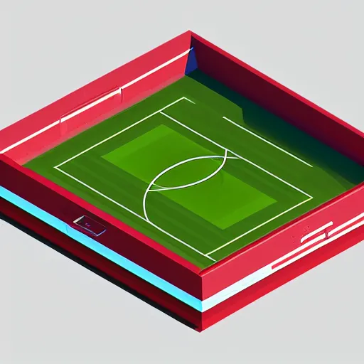 Image similar to isometric soccer lootbox, 3 d, octane, game, artstation
