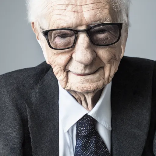 Image similar to old brian epstein beatles manager at age 9 0 years old, color ( sony a 7 r iv, symmetric balance, polarizing filter, photolab, lightroom, 4 k, dolby vision, photography award ), vogue, perfect face