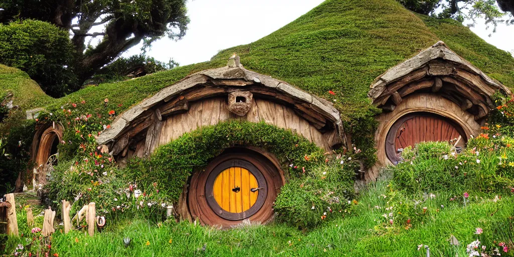 Image similar to hobbiton in the style of studio ghibli, film still