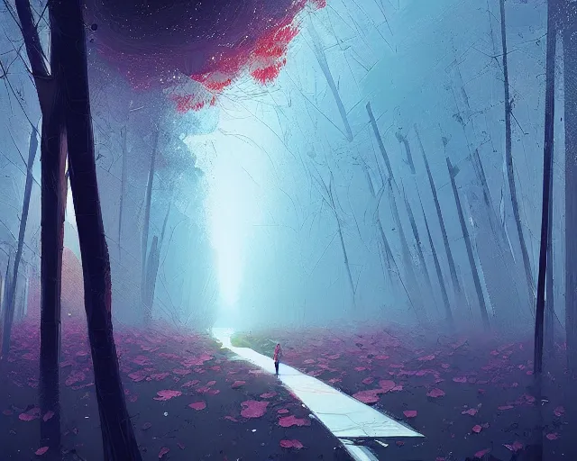 Prompt: experimental nature by alena aenami and james jean