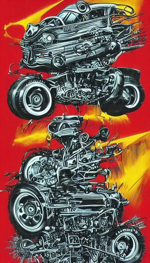 Prompt: techno artwork, by ed roth