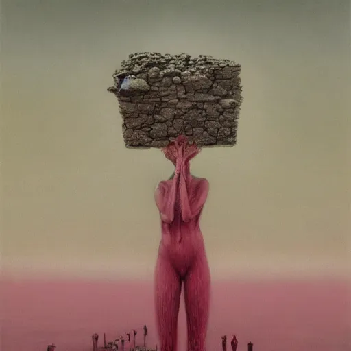 Image similar to pink capitalism painted by zdzisław beksinski, capitalism realism, hyper detailed, 4 k